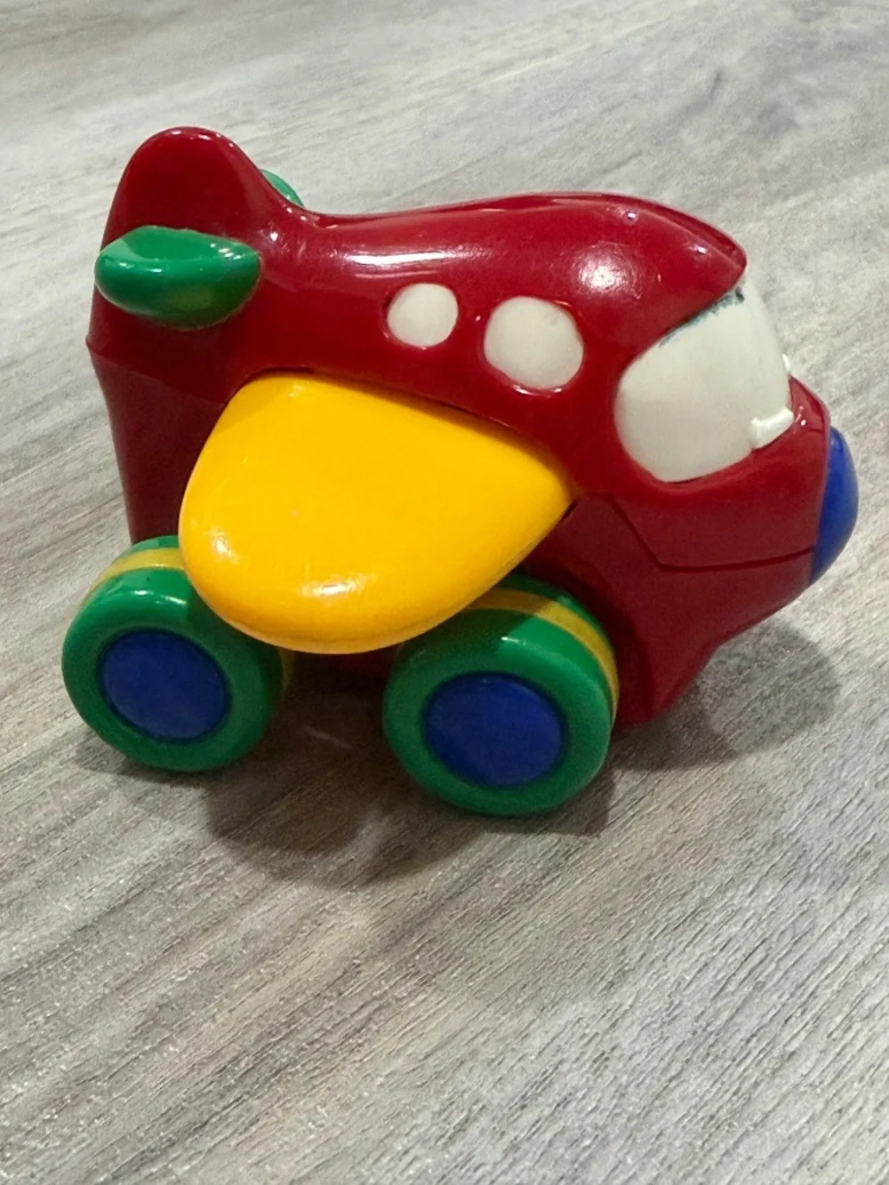 Schylling Push N Go Friction Airplane Red Yellow Toddler Toy